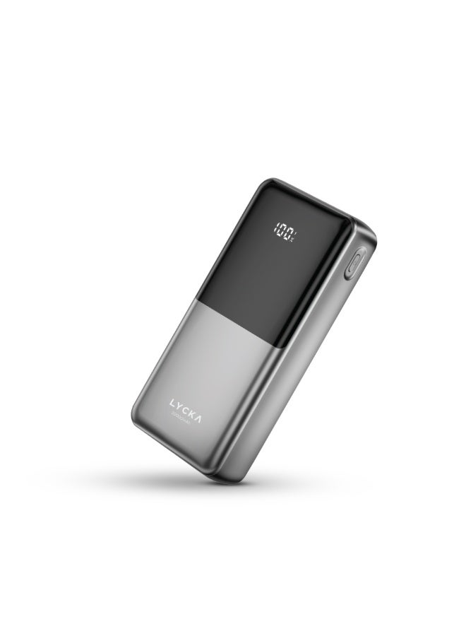 LYCKA Scoop 20PD Power Bank – 20,000mAh Capacity, 22.5W Super Fast Charging, Triple Port (2 USB-A + 1 USB-C PD), LED Battery Indicator – Black